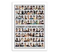 Art-Poster - Legendary Action Movie Heroes - Olivier Bourdereau - Format : 50 x 70 cm