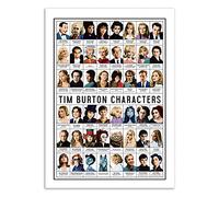 Art-Poster - Tim Burton characters - Olivier Bourdereau - Format : 50 x 70 cm
