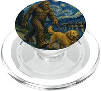 Art pour Chien Bigfoot Walking Golden Retriever (Sasquatch) PopSockets PopGrip pour MagSafe