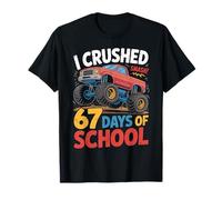 Art pour Enfants de Monster Truck I Crushed 67 Days of School T-Shirt