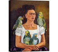 ART PRINT CAFE' - Portrait célèbre - impression sur toile - Frida Kahlo - Moi et mes perroquets, 1941-60x40 cm