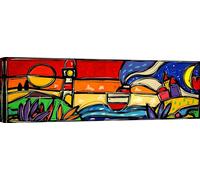 ART PRINT CAFE' - Tableau coloré fantastique - impression sur toile - Wallas - C'est un beau coucher de soleil - 150 x 50 cm