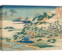 ART PRINT CAFE' - Tableau japonais, impression sur toile - Katsushika Hokusai, La source sacrée à Jogaku - 60x40 cm