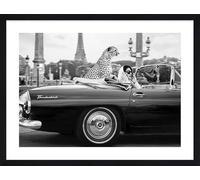 ART PRINT CAFE' - Tableau photo artistique, Julian Lauren, Dans les rues de Paris. Affiche d'art encadrée, cadre noir