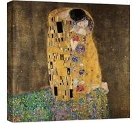 ART PRINT CAFE' - Tableau sur toile haut de gamme, Gustav Klimt, Le baiser - 70X70 cm