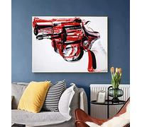 Art Prints encadrés Andy Warhol Peinture abstraite pistolet images murales pour salon pop art impressions sur toile et affiches décoration d'intérieur 21 x 30 cm avec cadre