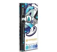 Art Products - Marqueurs Pens, 5 Marqueurs À Base D'alcool; Tons Bleus[Z3614]