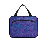 Art Purple Lines Sac de voyage à suspendre pour articles personnels avec crochet, trousse de toilette pour femme Must Hotel bolso para maquillaje de Mujer L