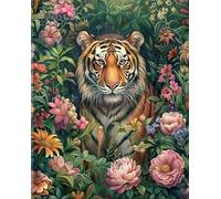 Art Puzzle - Colorful Flowers and Animals Painitng - Jouets De Défi Personnalisés pour Adultes - Jeux De Réduction du Stress en Famille Gifts - 1000 Pièces Puzzle Zx654Aw