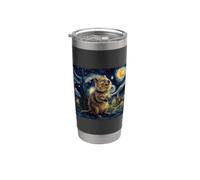Art Quokka Nuit Étoilée Van Gogh Gobelet isotherme en acier inoxydable double paroi