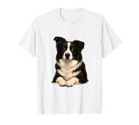 Art réaliste Border Collie pour Les Amoureux des Chiens T-Shirt Graphique avec Valeur