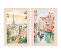 Art Remedy, Lot de 2 panneaux imprimés sur toile Blush Parisian Glam par Art Remedy, galerie emballée, 25,4 x 38,1 cm