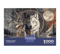 Art représentant Un capteur de rêves en Forme de Loup 1000 Pièces Coffret Puzzle Premium Carton Durable - DIY Familial, Déco Belle, Cadeau pour Adultes Et Enfants 38x26cm/1000pcs
