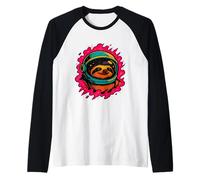 Art rétro Amusant Astronaute Paresseux Manche Raglan