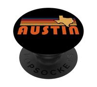 Art rétro Austin Texas Vintage années 70 Sunset Silhouette Art PopSockets PopGrip Adhésif