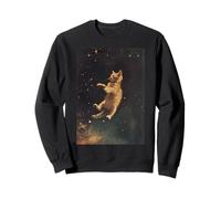 Art rétro Chaton Chat dans l'espace Mignon Vintage drôle Sweatshirt