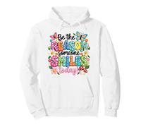 Art rétro coloré avec Citation Be The Reason Someone Smiles Today Sweat à Capuche