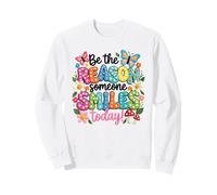 Art rétro coloré avec Citation Be The Reason Someone Smiles Today Sweatshirt