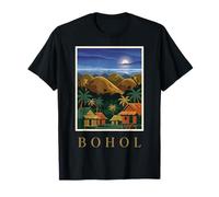Art rétro de l'île Tropicale de Bohol, Philippines, Chocolate Hills T-Shirt