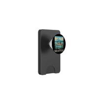 Art rétro de Seattle Skyline Washington Space Needle PopSockets PopWallet pour MagSafe