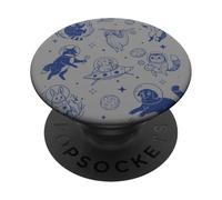 Art rétro des Chats de l'espace et des Animaux cosmiques astronautes PopSockets PopGrip Adhésif