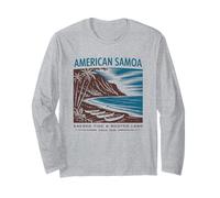 Art rétro des marées sacrées des Samoa américaines Manche Longue