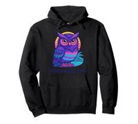 Art rétro du Coucher de Soleil Vaporwave Owl Sweat à Capuche