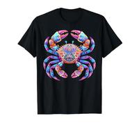 Art rétro psychédélique kaléidoscopique Crabe fractale T-Shirt Graphique avec Valeur