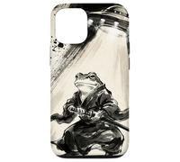 Art rétro Samouraï Grenouille UFO Abduction Encre Japonaise Coque pour iPhone 12/12 Pro