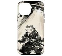 Art rétro Samouraï Grenouille UFO Abduction Encre Japonaise Coque pour iPhone 12 Mini