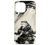Art rétro Samouraï Grenouille UFO Abduction Encre Japonaise Coque pour iPhone 13 Pro Max