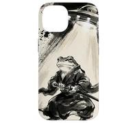 Art rétro Samouraï Grenouille UFO Abduction Encre Japonaise Coque pour iPhone 14