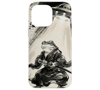 Art rétro Samouraï Grenouille UFO Abduction Encre Japonaise Coque pour iPhone 14 Pro Max