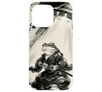 Art rétro Samouraï Grenouille UFO Abduction Encre Japonaise Coque pour iPhone 15 Pro Max