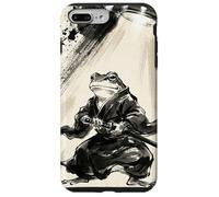 Art rétro Samouraï Grenouille UFO Abduction Encre Japonaise Coque pour iPhone 7 Plus/8 Plus