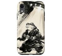 Art rétro Samouraï Grenouille UFO Abduction Encre Japonaise Coque pour iPhone XR
