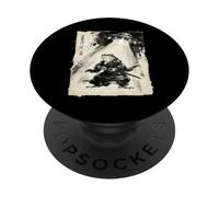 Art rétro Samouraï Grenouille UFO Abduction Encre Japonaise PopSockets PopGrip Adhésif