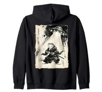 Art rétro Samouraï Grenouille UFO Abduction Encre Japonaise Sweat à Capuche