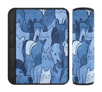 Art Russian Blue Cats Blue Lot de 2 coussins de ceinture de sécurité pour voiture