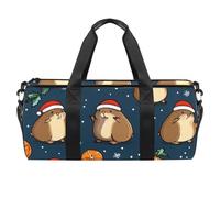 Art Sac de sport cylindrique avec compartiment à chaussures et poche étanche Blanc/noir, Couleur 11, 45x23x23cm/17.7x9x9in