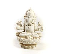 Art Saigon Feng Shui - Statue de Ganesh Blanc (Hauteur 10cm) (réf. I8639-2) - Le Dieu du Savoir et de la Vertu et Porteur de Chance