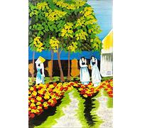 Art Saigon Tableau en Bois Laqué 20x30cm - Femme Vietnamienne 'Co Gai' (réf. 8S-181640) - Artisanat du Vietnam