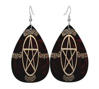 Art Satanique Occulte Et Wiccan Pendantes En Cuir Double Face Boucle D'Oreille Tendance Boucles D'Oreilles Pour Femme Décorations