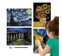 Art Scratch Painting Set - Kit de Papier de Scratchboard Modéré | Activités de Peinture Artisanat pour Adultes Débutants Artists, Kit de Dessin Manuel pour Créativité, Mindful Relaxation Fun