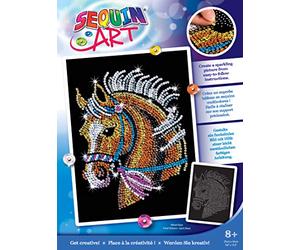 Art Sequin Sequin Art Blue-Pferd, ca. 36,5 x 27,2 cm Jeu Créatif-Cheval, KAD1517