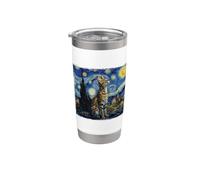 Art Serval Nuit Étoilée Van Gogh Gobelet isotherme en acier inoxydable double paroi