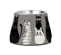 Art Singapuracats Gamelle grise en acier inoxydable amélioré pour chat à alimentation lente Fatigue