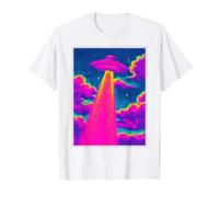 Art Spatial Vaporwave, Science-Fiction et enlèvement d'ovnis, Style rétro T-Shirt Graphique avec Valeur