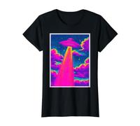 Art Spatial Vaporwave, Science-Fiction et enlèvement d'ovnis, Style rétro T-Shirt Graphique avec Valeur