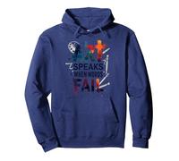Art Speaks When Words Fail - Citation inspirante sur Les Arts Sweat à Capuche, Unisexe pour Adultes, Bleu Marine, XXL